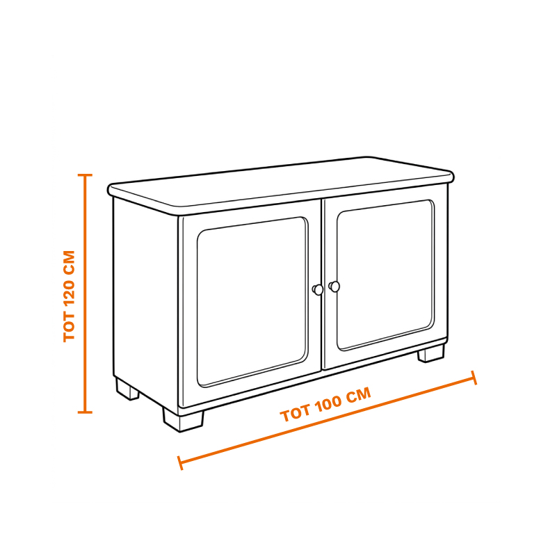 Kast tot 100 cm breed en 120 cm hoog op laten halen door de meubel ophaalservice van vootzy