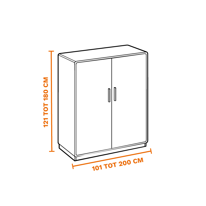 Kast 101-200 cm breed, 121-180 cm hoog op laten halen door de meubel ophaalservice van vootzy