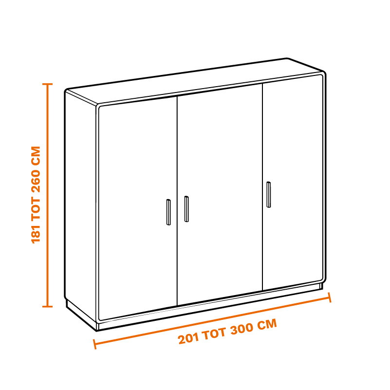 Kast 201-300 cm breed, 181-260 cm hoog op laten halen door de meubel ophaalservice van vootzy