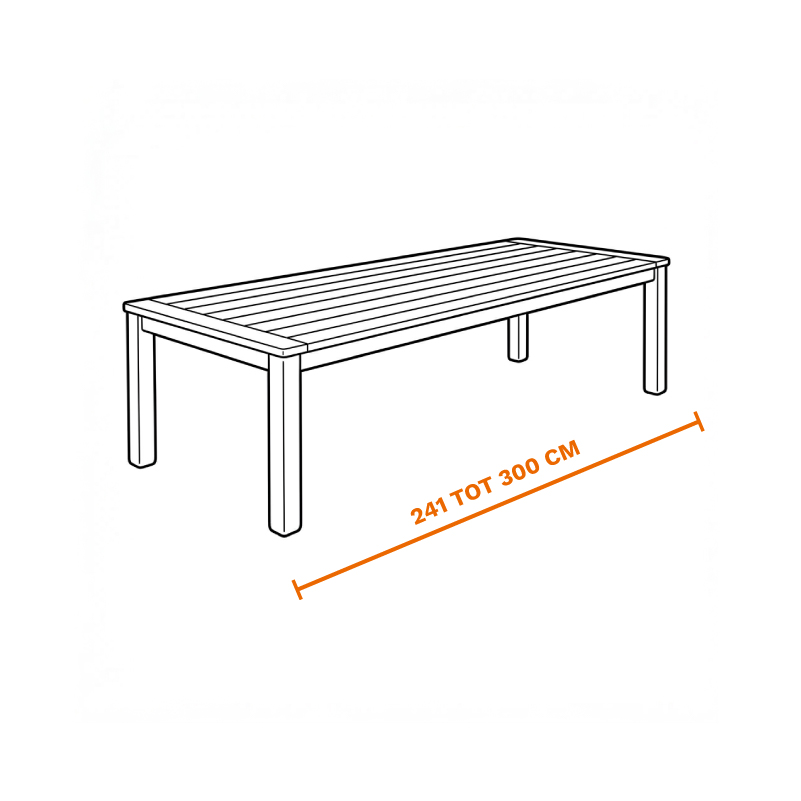 Houten tuin eettafel tot 300 cm op laten halen door de meubel ophaalservice van vootzy