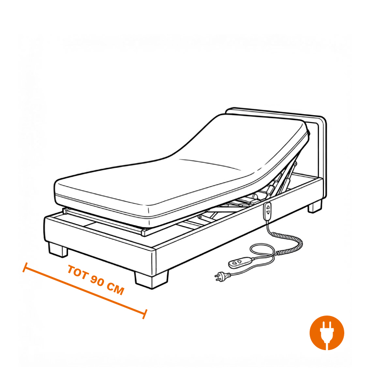 1 persoons elektrisch verstelbaar bed tot 90 cm breed op laten halen door de meubel ophaalservice van vootzy
