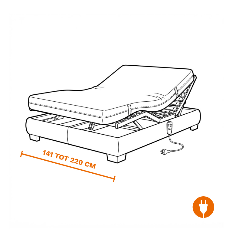 2 persoons elektrisch verstelbaar bed tot 220 cm breed op laten halen door de meubel ophaalservice van vootzy