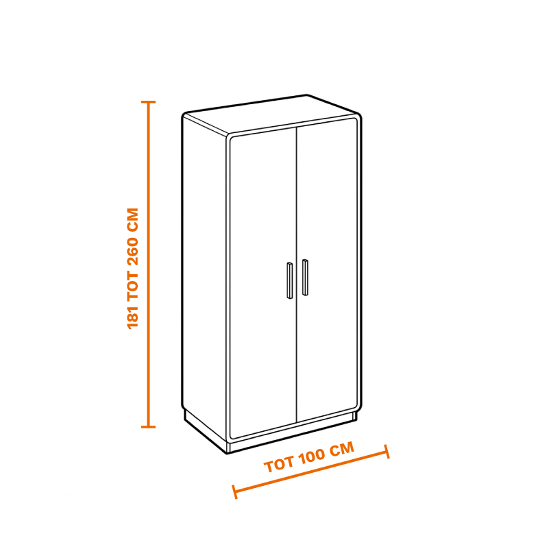 Kast tot 100 cm breed en 260 cm hoog op laten halen door de meubel ophaalservice van vootzy