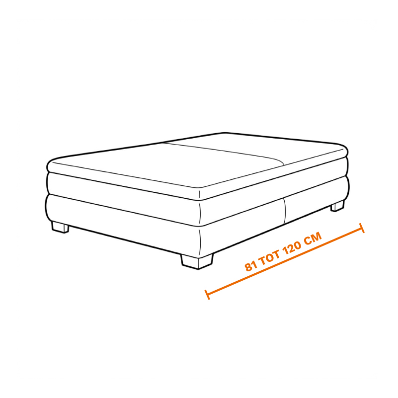 Voetenbank, hocker of poef van 81 tot 120 cm op laten halen door de meubel ophaalservice van vootzy