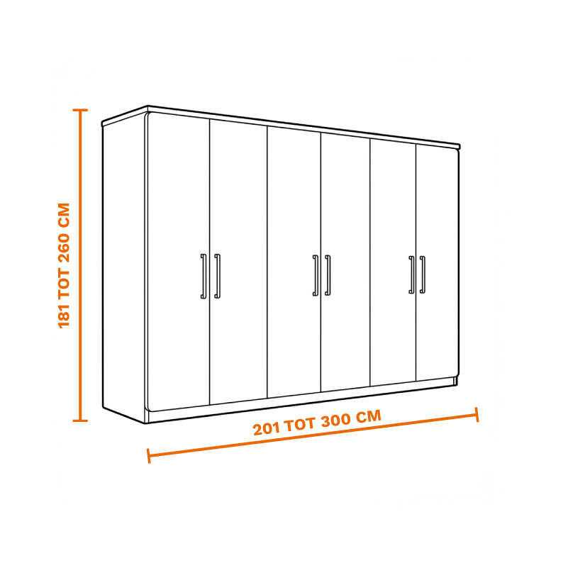 Kast van 301 tot 400 cm breed en 260 cm hoog op laten halen door de meubel ophaalservice van vootzy