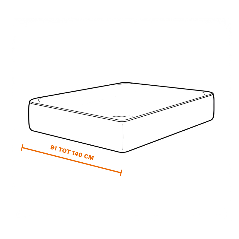 Matras van 91 tot 140 cm breed op laten halen door de meubel ophaalservice van vootzy