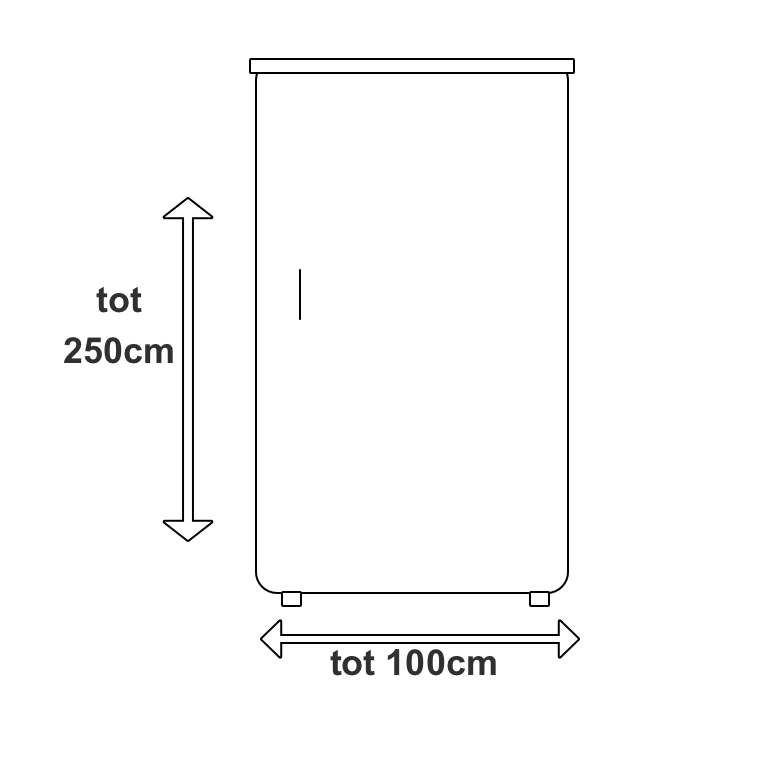 Kast tot 100cm breed van 121cm tot 250cm hoog