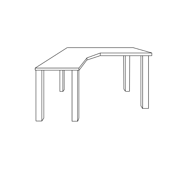 hoek bureau rugmaat 300cm