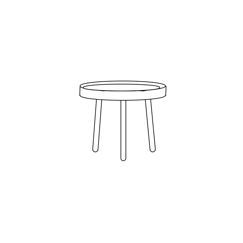 bijzet- of klein tafeltje tot 60cm breed tot 60cm hoog