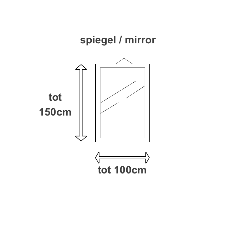 spiegel tot 1  x 1,5 mtr